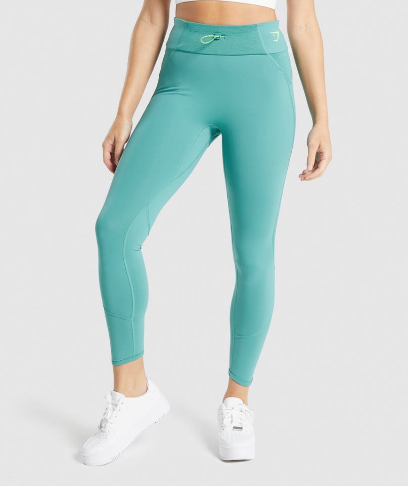 Women\'s Gymshark Pulse Leggings Turquoise | NZ 4SRLIN